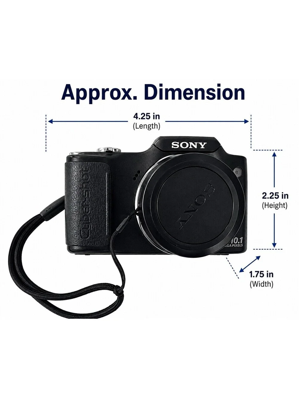 Sony Cyber-shot DSC-H20 10.1MP Digital Camera 10x Zoom Tested Working Battery